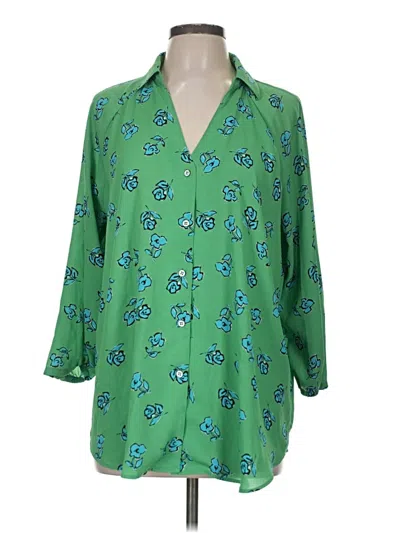Pre-owned Cabi 3/4 Sleeve Blouse In Green