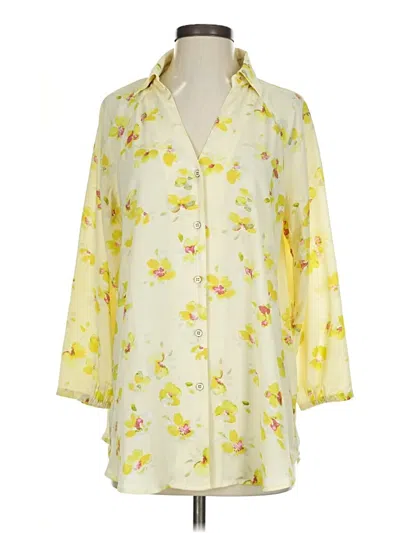 Pre-owned Cabi 3/4 Sleeve Blouse In Ivory