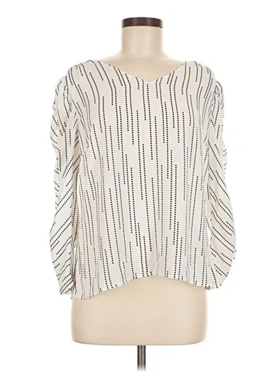 Pre-owned Cabi 3/4 Sleeve Blouse In Ivory