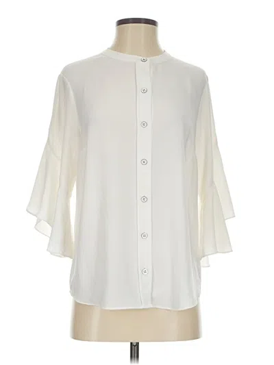 Pre-owned Cabi 3/4 Sleeve Blouse In Ivory