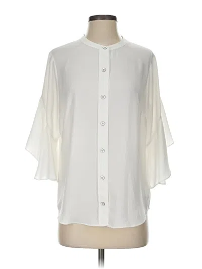 Pre-owned Cabi 3/4 Sleeve Blouse In Ivory
