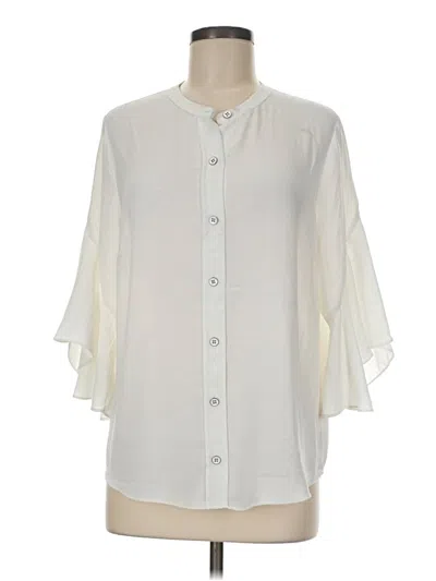 Pre-owned Cabi 3/4 Sleeve Blouse In Ivory