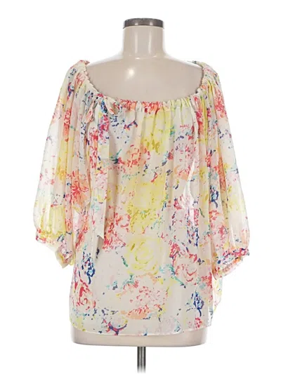 Pre-owned Cabi 3/4 Sleeve Blouse In Ivory