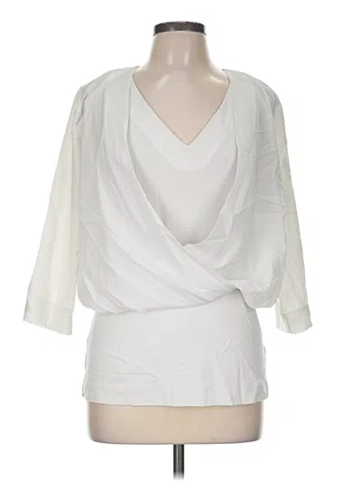 Pre-owned Cabi 3/4 Sleeve Blouse In Ivory