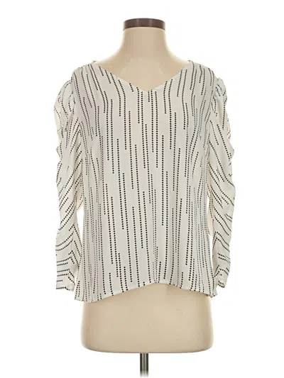 Pre-owned Cabi 3/4 Sleeve Blouse In Ivory