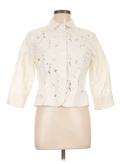 Pre-owned Cabi 3/4 Sleeve Blouse In Ivory