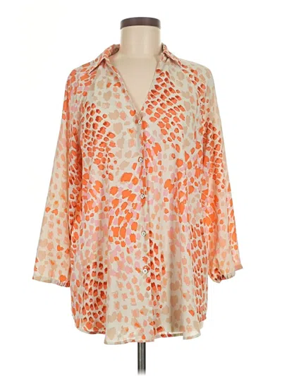 Pre-owned Cabi 3/4 Sleeve Blouse In Orange