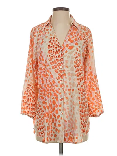 Pre-owned Cabi 3/4 Sleeve Blouse In Orange