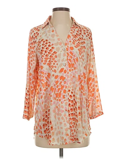 Pre-owned Cabi 3/4 Sleeve Blouse In Orange