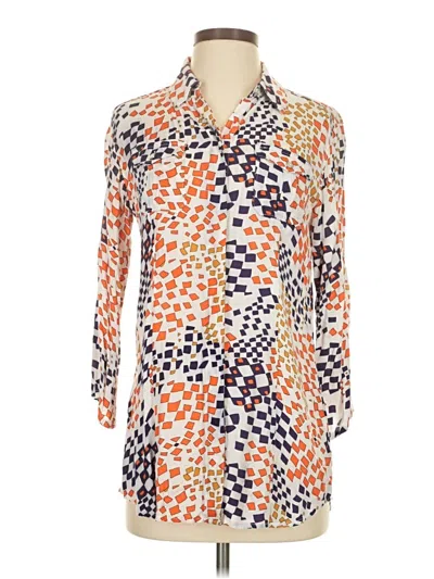 Pre-owned Cabi 3/4 Sleeve Blouse In Orange