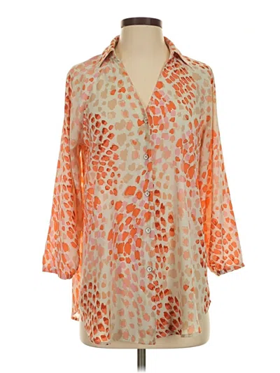 Pre-owned Cabi 3/4 Sleeve Blouse In Orange