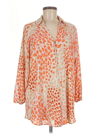 Pre-owned Cabi 3/4 Sleeve Blouse In Orange