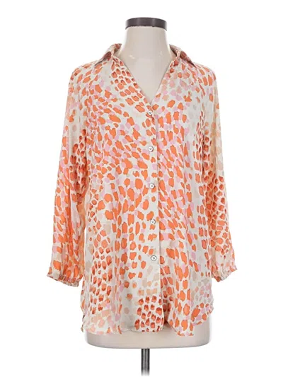Pre-owned Cabi 3/4 Sleeve Blouse In Orange