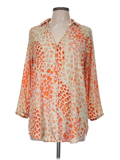 Pre-owned Cabi 3/4 Sleeve Blouse In Orange