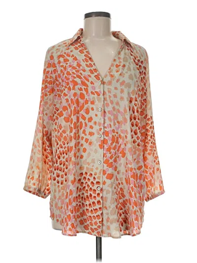 Pre-owned Cabi 3/4 Sleeve Blouse In Orange