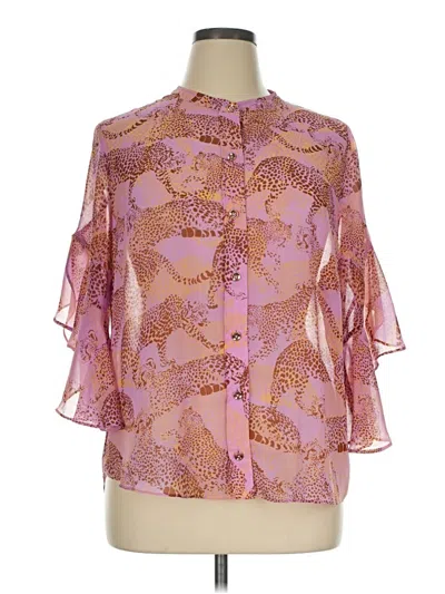 Pre-owned Cabi 3/4 Sleeve Blouse In Pink