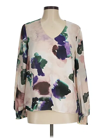 Pre-owned Cabi 3/4 Sleeve Blouse In Purple