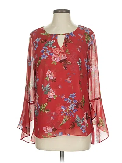 Pre-owned Cabi 3/4 Sleeve Blouse In Red