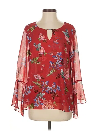 Pre-owned Cabi 3/4 Sleeve Blouse In Red