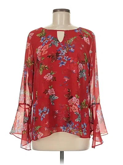 Pre-owned Cabi 3/4 Sleeve Blouse In Red