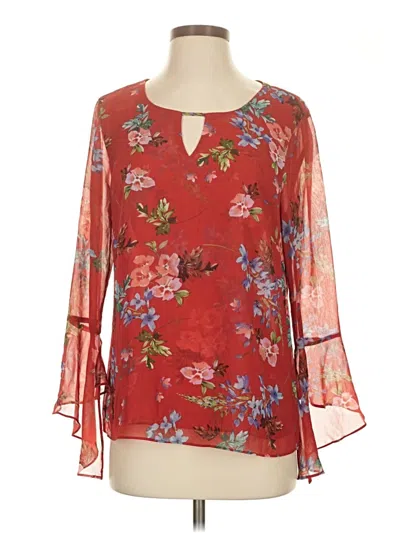 Pre-owned Cabi 3/4 Sleeve Blouse In Red
