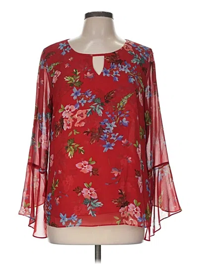 Pre-owned Cabi 3/4 Sleeve Blouse In Red