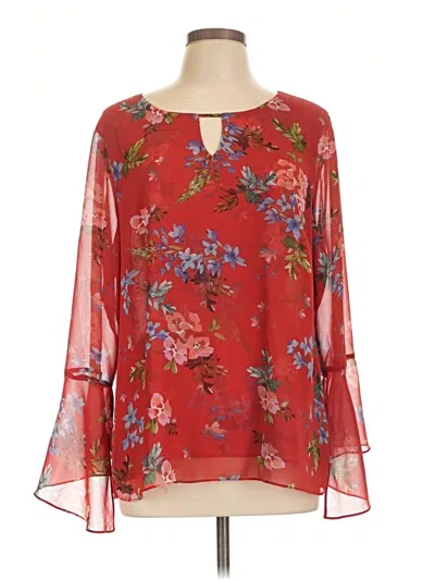 Pre-owned Cabi 3/4 Sleeve Blouse In Red