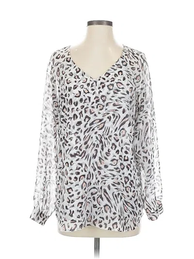 Pre-owned Cabi 3/4 Sleeve Blouse In Silver