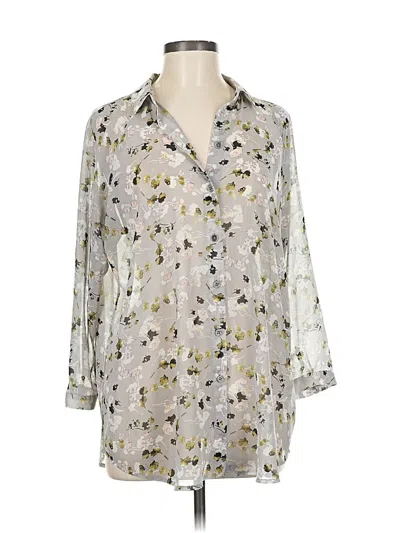 Pre-owned Cabi 3/4 Sleeve Blouse In Silver