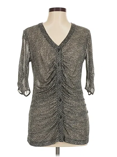 Pre-owned Cabi 3/4 Sleeve Blouse In Silver