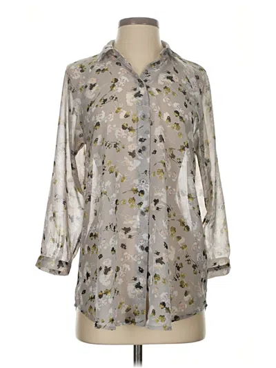 Pre-owned Cabi 3/4 Sleeve Blouse In Silver