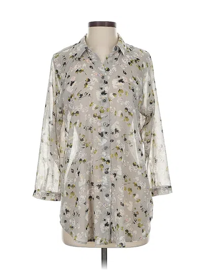 Pre-owned Cabi 3/4 Sleeve Blouse In Silver