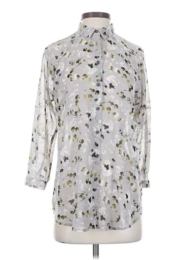 Pre-owned Cabi 3/4 Sleeve Blouse In Silver