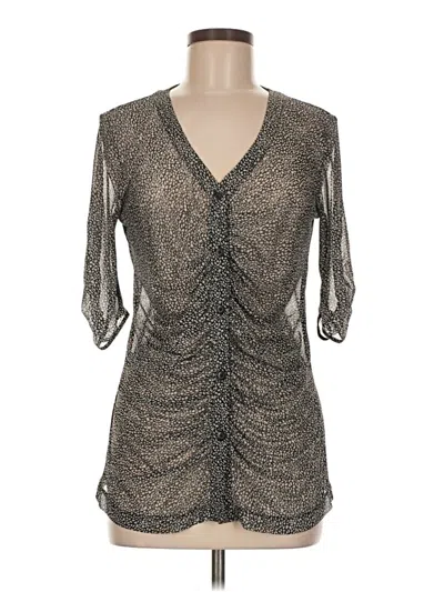 Pre-owned Cabi 3/4 Sleeve Blouse In Silver