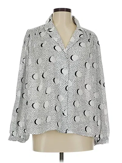 Pre-owned Cabi 3/4 Sleeve Blouse In Silver
