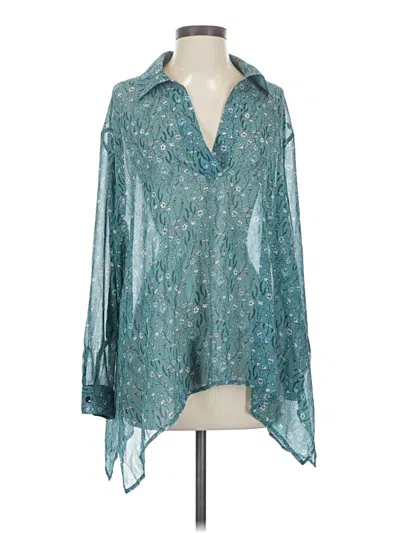 Pre-owned Cabi 3/4 Sleeve Blouse In Teal
