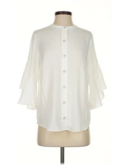 Pre-owned Cabi 3/4 Sleeve Blouse In White