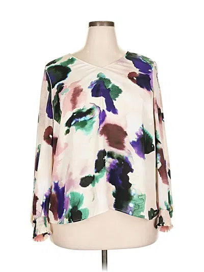 Pre-owned Cabi 3/4 Sleeve Blouse In White