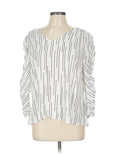 Pre-owned Cabi 3/4 Sleeve Blouse In White