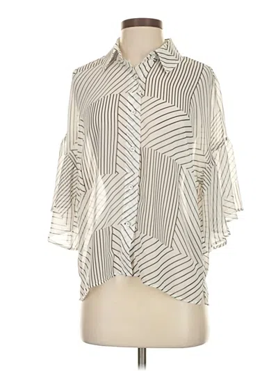 Pre-owned Cabi 3/4 Sleeve Blouse In White