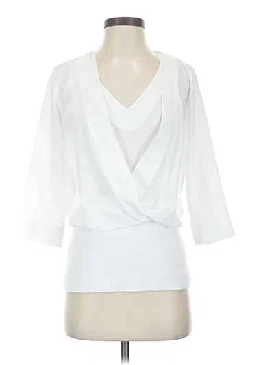 Pre-owned Cabi 3/4 Sleeve Blouse In White