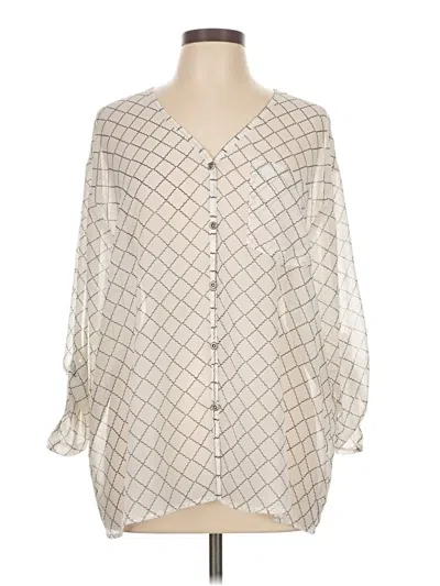 Pre-owned Cabi 3/4 Sleeve Blouse In White