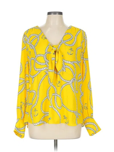 Pre-owned Cabi 3/4 Sleeve Blouse In Yellow