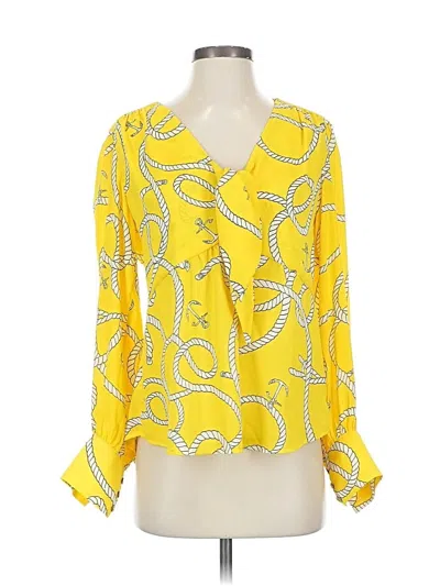 Pre-owned Cabi 3/4 Sleeve Blouse In Yellow