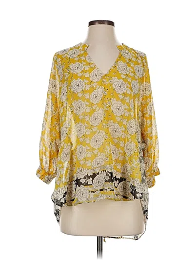Pre-owned Cabi 3/4 Sleeve Blouse In Yellow