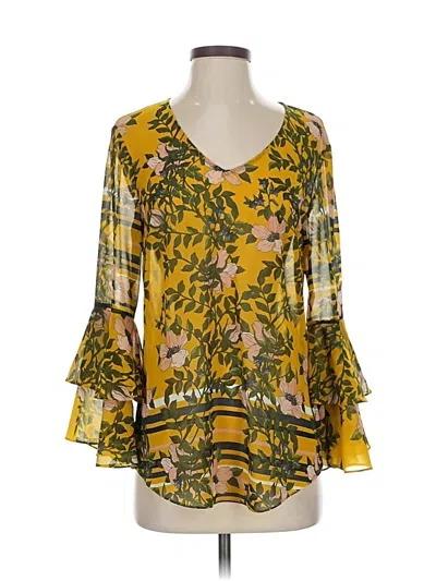 Pre-owned Cabi 3/4 Sleeve Blouse In Yellow