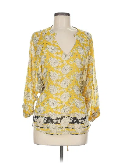 Pre-owned Cabi 3/4 Sleeve Blouse In Yellow