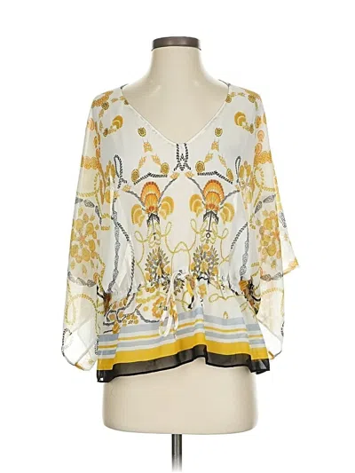 Pre-owned Cabi 3/4 Sleeve Blouse In Yellow