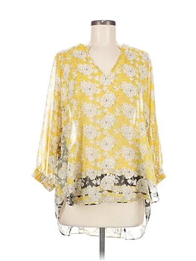 Pre-owned Cabi 3/4 Sleeve Blouse In Yellow