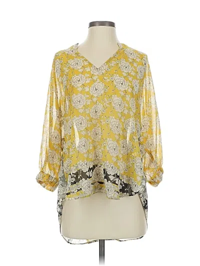 Pre-owned Cabi 3/4 Sleeve Blouse In Yellow